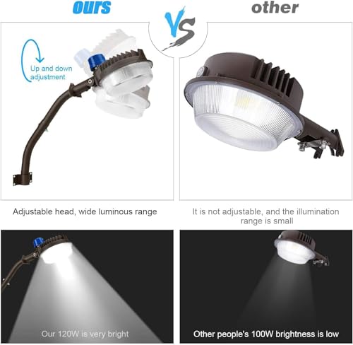Juyace 2 Pack 120W LED Barn Light Dusk to Dawn Outdoor Security Flood Light - size: 120W 2 Pack