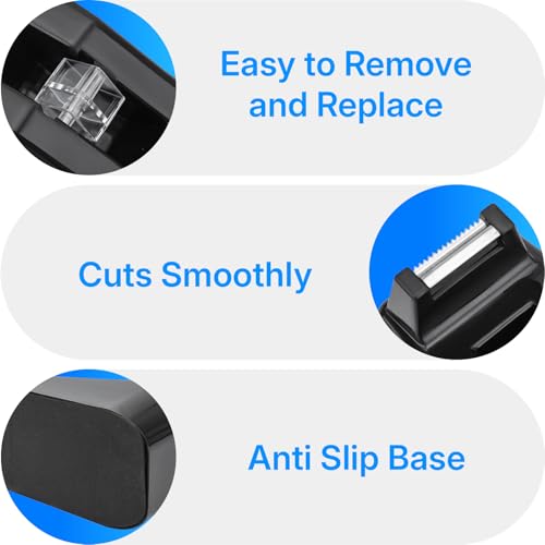 OWLKELA Lightweight Desktop Tape Dispenser, Black, 1 Pack - color: Black, size: 1 Pcs