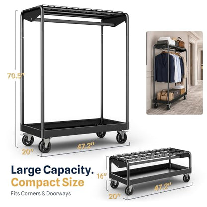 HOKEEPER Clothes Rack Load 1000LBS Commercial Clothing Rack Heavy Duty - size: 20"D*47.2"W*70.5"H