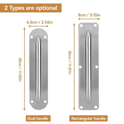 HERCHR Commercial Door Pull Handle with Backplate, Steel Door Handle Plate
