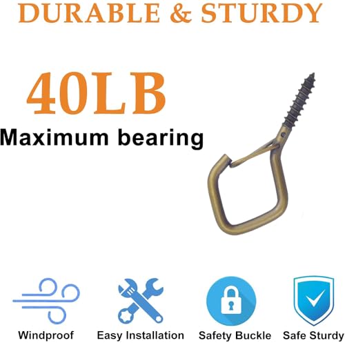 12 Pcs 2.36IN Ceiling Hooks with Safety Buckle for Plants - color: Bronze, size: 12Pcs