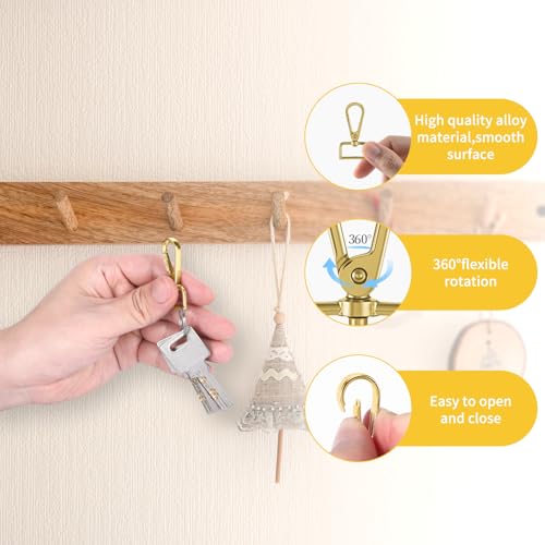 20 Pcs Metal D Ring Swivel Lobster Claw Clasp Snap Hooks Purse Hardware - color: Gold, size: 1 Inch
