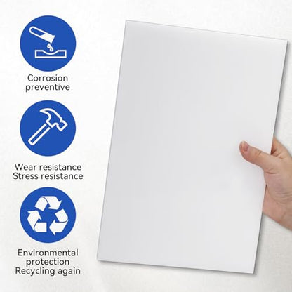HDPE Plastic Block 1/2in White Plastic Block 12x8In Perfect for Diverse DIY Crafts Industrial Machining and Home Improvement Projects - color: White, size: 12x8x0.5In