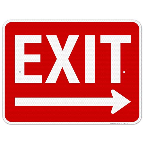 Exit Sign, with Right Arrow - size: 18x24 Reflective