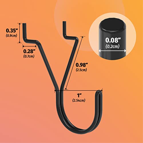 HUHOLE 80 Pack 1 Inch Black Pegboard J Hooks - style: 1" J-Hook 80PC Black