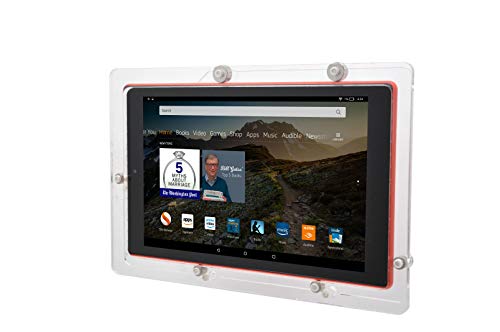 Security Anti-Theft Acrylic VESA Enclosure for Amazon Fire 7 2015 2017 2019 with Free Wall Mount Kit (Clear, Fire 7) - color: Clear, size: Fire 7 2015/2017/2019