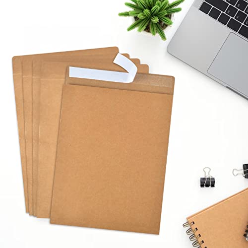 50 Pieces Expandable Envelopes 10x13x2 Large Kraft Envelopes 10x13 Catalog Envelopes Peel and Seal for Home Office Business Storage and Organizing (50)