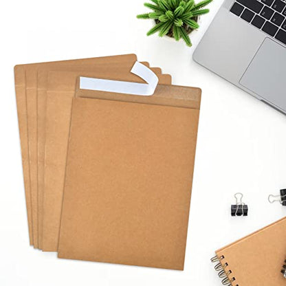 50 Pieces Expandable Envelopes 10x13x2 Large Kraft Envelopes 10x13 Catalog Envelopes Peel and Seal for Home Office Business Storage and Organizing (50)