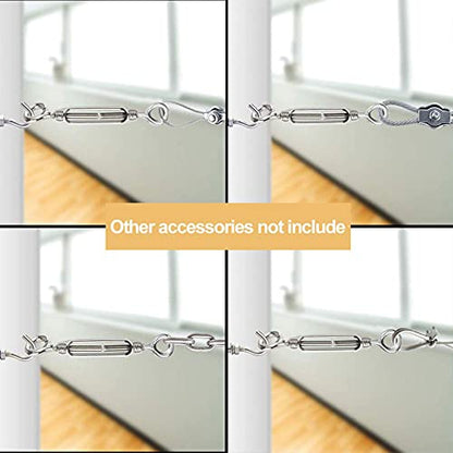 M10 Eye & Eye Turnbuckle, 304 Stainless Steel Turnbuckle Heavy Duty Wire Rope Tension 5 Pcs - style: Eye & Eye-M-10