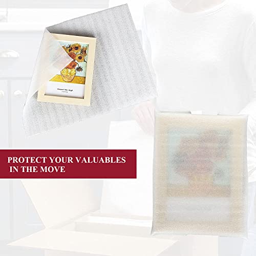 12”x12” Foam Wrap Sheets for Packing Moving Supplies, Cushion Foam Wrap Packing Foam for Dishes, China, Glassware 50 Pack - color: white-1