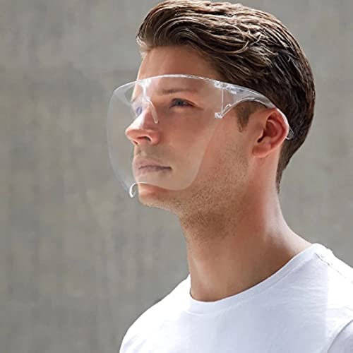 FEISEDY Full Face Shield Sunglasses – Anti-Fog UV400 Mirror Visor - color: 008 Clear Frame