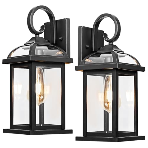 Black Outdoor Lights Wall Mount House Anti-Rust Aluminum - color: Matte Black, size: Without Sensor