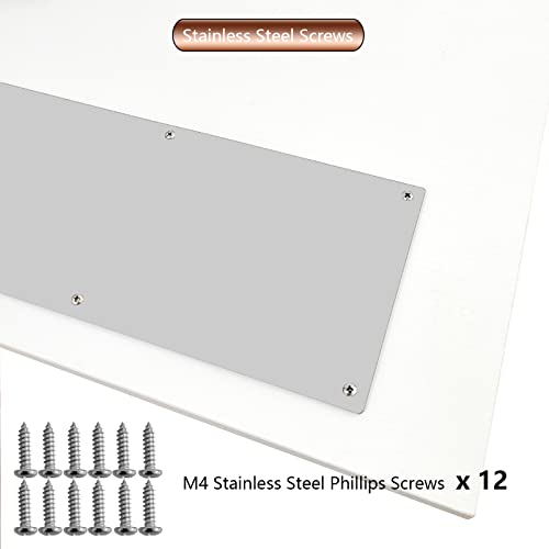 Door Metal Kick Plate 10x24 inches Aluminum Plates Silver - color: Silver, size: 24inches