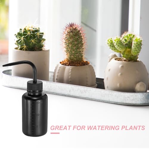 Patikil 18 Pcs Wash Bottles, 150ml 5oz Plastic Succulent Watering Bottle for Plant Eyelash Extensions Irrigation Lab RV Gap Cleaning, Black - color: Black, size: 150ml/5oz