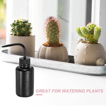 Patikil 18 Pcs Wash Bottles, 150ml 5oz Plastic Succulent Watering Bottle for Plant Eyelash Extensions Irrigation Lab RV Gap Cleaning, Black - color: Black, size: 150ml/5oz