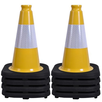 OrangeStar 8-Pack 12" Traffic Cones, Yellow Safety Cones - color: Yellow, size: 12in