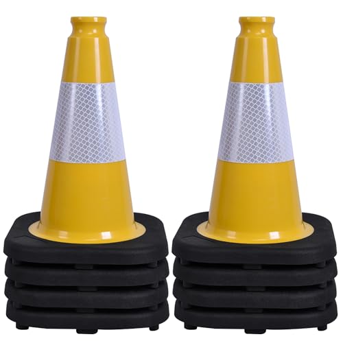 OrangeStar 8-Pack 12" Traffic Cones, Yellow Safety Cones - color: Yellow, size: 12in