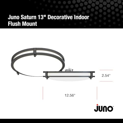 Juno Saturn Flush Mount Ceiling Light with Switchable Color Temperature (2700K-5000K), 13-Inch, Matte Black - color: Matte Black, size: 13-Inch