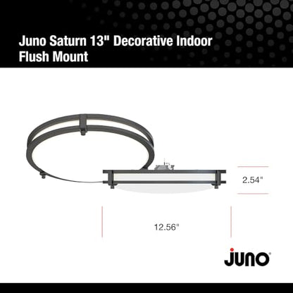 Juno Saturn Flush Mount Ceiling Light with Switchable Color Temperature (2700K-5000K), 13-Inch, Matte Black - color: Matte Black, size: 13-Inch