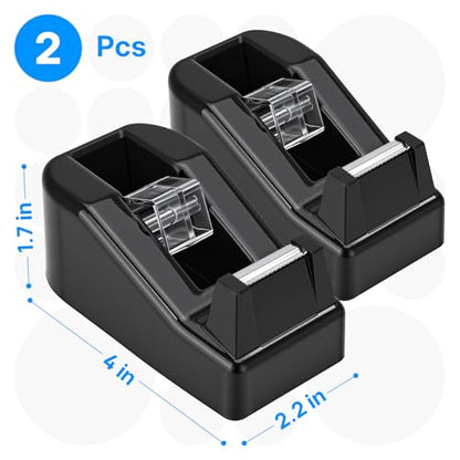 OWLKELA 2 Pcs Desktop Tape Dispenser, Black - color: Black, size: 2 Pcs