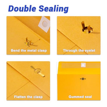 Goefun 9x12 Manilla Envelopes with Clasp, 180 GSM Heavyweight (Pack of 2) - color: Yellow-25 pack, size: 9x12 (Pack of 2)