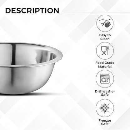AVADOR Set of 6 Premium Stainless Steel Mixing Bowls Set, Easy To Clean, Space Saving Nestable Design, Great for Cooking, Baking, Prepping (0.75qt, 1.5qt, 3qt, 4qt, 5qt, 8qt) - size: 6 pc (0.75 qt, 1.5 qt, 3 qt, 4 qt, 5 qt, 8 qt)