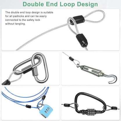 M METERXITY 6-Pack Security Cable Lock 4.92ft PVC Coated Steel - size: 4.92FT