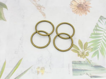 40pcs 4 Sizes O Rings Welded Strong Metal Heavy Duty Round Ring for Pet Collars Buckle Belts Strap Webbing Sewing - color: 3/2"(38mm) Bronze 10pcs