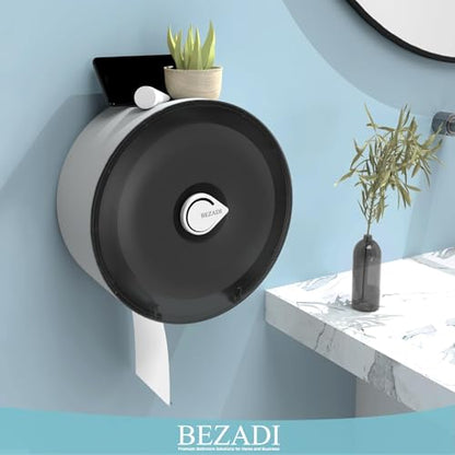 Paper Towel Dispenser Wall Mount Waterproof No-Drill for Restrooms with Lock ABS Commercial Large Capacity Paper Holder, Black - color: Black