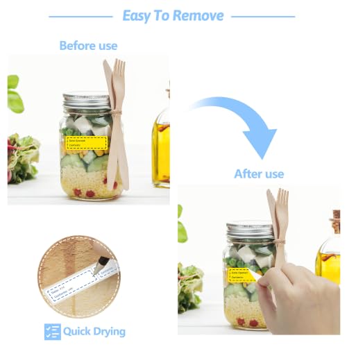 600 Pcs 1 inch X 3 inch Restaurant Quality Shelf Life Food Rotation Labels, Self-Adhesive Removable for Reusable Containers, Food Safety Date Sticker, Leftover Labels (AllYellow1X3inch) - style: AllYellow1X3inch