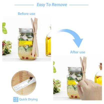 600 Pcs 1 inch X 3 inch Restaurant Quality Shelf Life Food Rotation Labels, Self-Adhesive Removable for Reusable Containers, Food Safety Date Sticker, Leftover Labels (AllYellow1X3inch) - style: AllYellow1X3inch