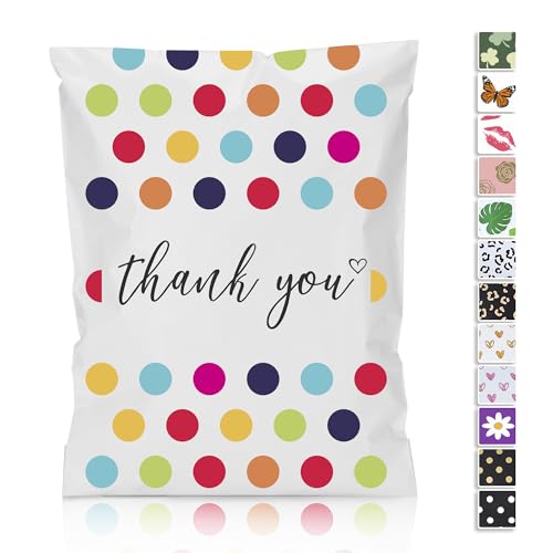 JinRuiKJ Thank You Poly Mailers 10x13 25 Pack, Polka Dots Design - color: Colorful Polka Dots, size: 10x13'' - 25 Pack