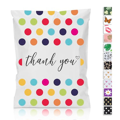 JinRuiKJ Thank You Poly Mailers 12x15.5 50 Pack, Polka Dots Design - color: Colorful Polka Dots, size: 12x15.5'' - 50 Pack