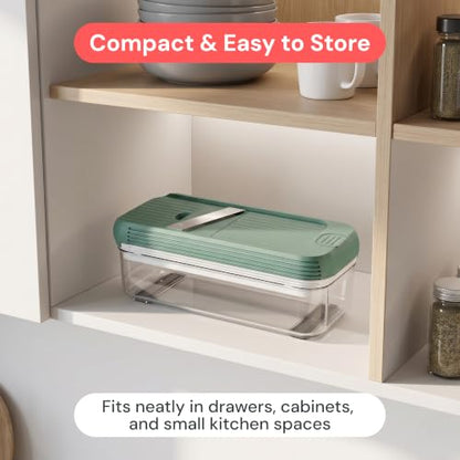Fullstar Essential Vegetable Chopper & Mandoline Slicer 8-in-1 Kitchen Tool - color: Green