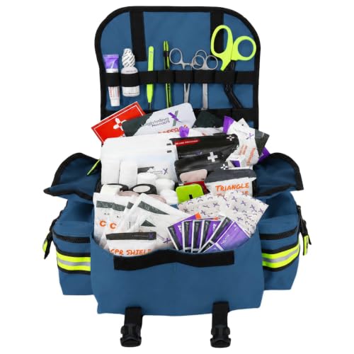 Lightning X Small Medic First Responder EMT Trauma Bag Stocked First Aid Fill Kit A Navy Blue - color: Navy Blue