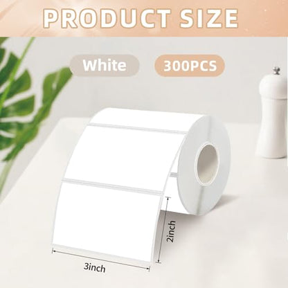 Starboling 3" x 2" Thermal Labels,Self-Adhesive Rectangle Thermal Printer Sticker,for Price,Barcode,Mailing,Name（White） - color: 2''x3''white, size: 2''x3''