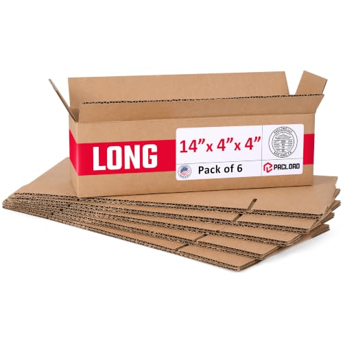 Long Cardboard Boxes 14"L x 4"W x 4"H (Pack of 6) - USA-Made Packing Boxes for Moving, Shipping, or Storage - USPS, UPS, FedEx Approved - Professional Packing Supplies for Moving - color: Pack of 6, size: Long 14x4x4"