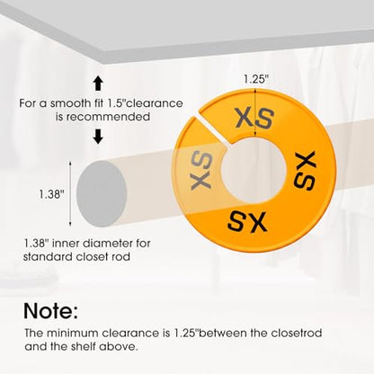 EBOOT 40 Pcs Clothing Size Dividers Closet Size Divider Hanger, Pastel - color: Pastel