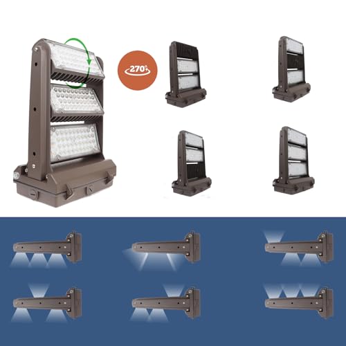 Rotatable LED Wall Pack Light with Dusk to Dawn Photocell, 200W 28000LM 800-1000W HPS/HID Equiv., 5000K Daylight ETL Commercial Outdoor Security Lighting for Warehouse, Entrance, Parking, Garage - size: 200W