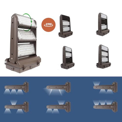 Rotatable LED Wall Pack Light with Dusk to Dawn Photocell, 200W 28000LM 800-1000W HPS/HID Equiv., 5000K Daylight ETL Commercial Outdoor Security Lighting for Warehouse, Entrance, Parking, Garage - size: 200W