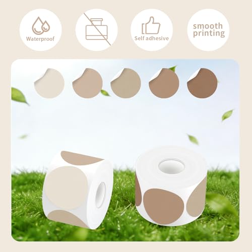 500 Labels/Roll 2" Gradient Brown Round Thermal Labels, Waterproof Circle Blank Thermal Sticker Compatible with Direct Thermal Label Printers for DIY Logo Designs, Thank You, Small Business - color: Brown Gradient, size: 2 Inch