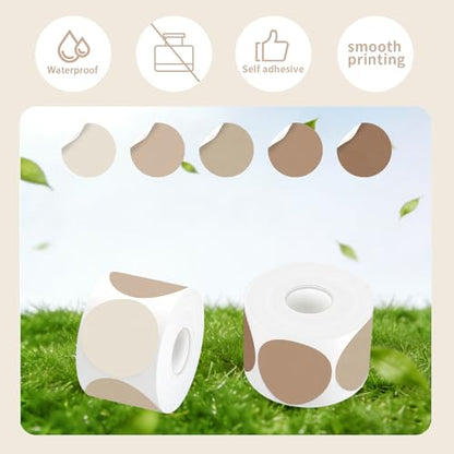 500 Labels/Roll 2" Gradient Brown Round Thermal Labels, Waterproof Circle Blank Thermal Sticker Compatible with Direct Thermal Label Printers for DIY Logo Designs, Thank You, Small Business - color: Brown Gradient, size: 2 Inch