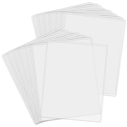 PINGEUI 50 Pack 8.5 x 11 Inches Menu Cover Sleeves, 2 View Restaurant Menu Covers, Top-Loading Clear Menu Sleeves for Restaurant Menus and Price Lists