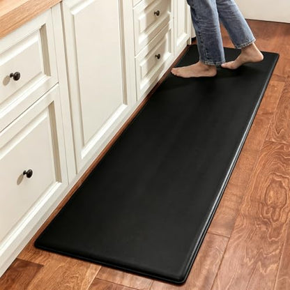 VXHCS 7/10" Extra Thick Anti Fatigue mats for Kitchen Floor, 19.7“x47.6 Standing Desk Mat Ergonomic Waterproof Mat, for Home, Office, Laundry, Black