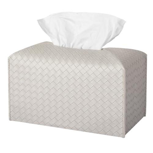 Tissue Box Cover Rectangle Leather Facial Paper Holder, Misty Gray - color: Misty Gray, size: rectangle
