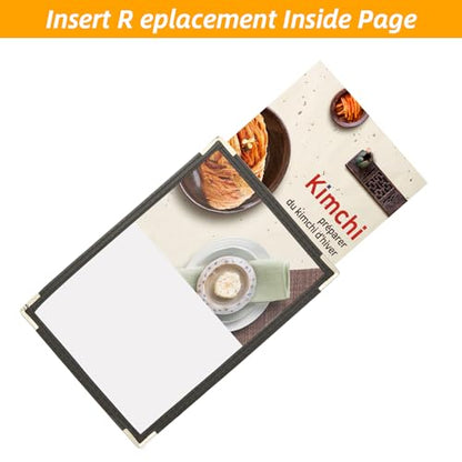 CYEAH 25 Pcs Cafe Style Menu Cover, Single Page 2 View Transparent Restaurant Menu Covers, Restaurant Menu Cover Fits 5.5" x 8.5" Paper, Menu Holder for Bar Cafe Restaurant Book Black Folder