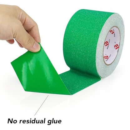 BOMEI PACK Anti Slip Traction Tape,4 Inch x 33 Ft,Heavy Duty Non Slip Tape,Grip Tape for Stairs, Tread Step, Indoor & Outdoor Use,Waterproof Stairs Non Skid Treads (Green) - color: Green