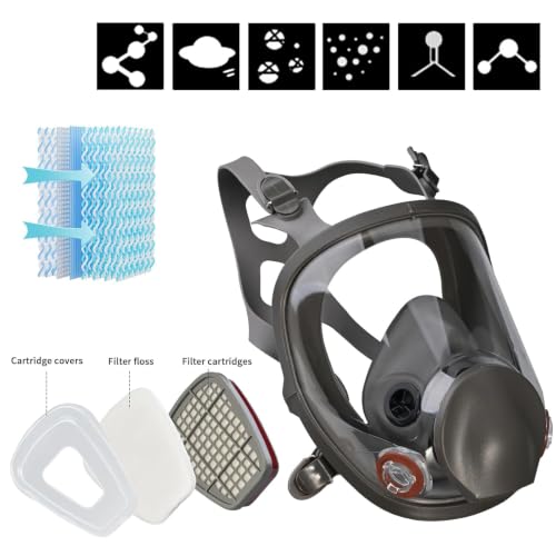 Full Face Dust Mask, Reusable Full-Face Mask, Full Face Cover Mask with for Paint, Against Dust - color: 2pcs Full-face Mask