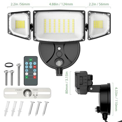iMaihom Dusk to Dawn Outdoor Lighting, Plug in Flood Light, Remote, Black - color: Black