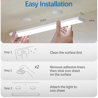 5-Pack Motion Sensor Under Cabinet Light, 3CCT, 11.8inch - color: White, size: 11.8 inch